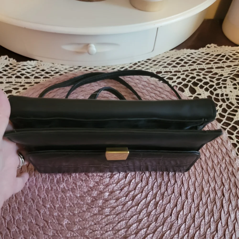 All Leather Black Crossbody Bag